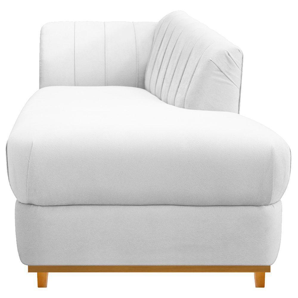 Kit Diva Recamier Vanessa 160cm Lado Direito E 01 Poltrona Laura Suede Cor Branco - 3