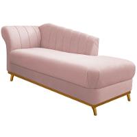 Kit Diva Recamier Vanessa 160cm Lado Direito E 01 Poltrona Laura Suede Cor Rosê - 6