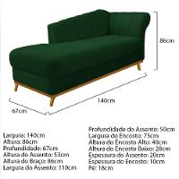 Kit Diva Recamier Vanessa 140cm Lado Esquerdo E 01 Poltrona Laura Suede Cor Verde - 6