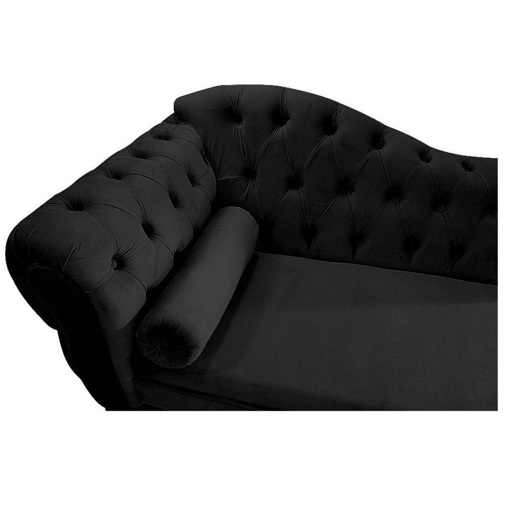 Kit Diva Recamier Diana 120cm Lado Direito E 1 Poltrona Classic Linho - Amarena Móveis Cor Preto - 2