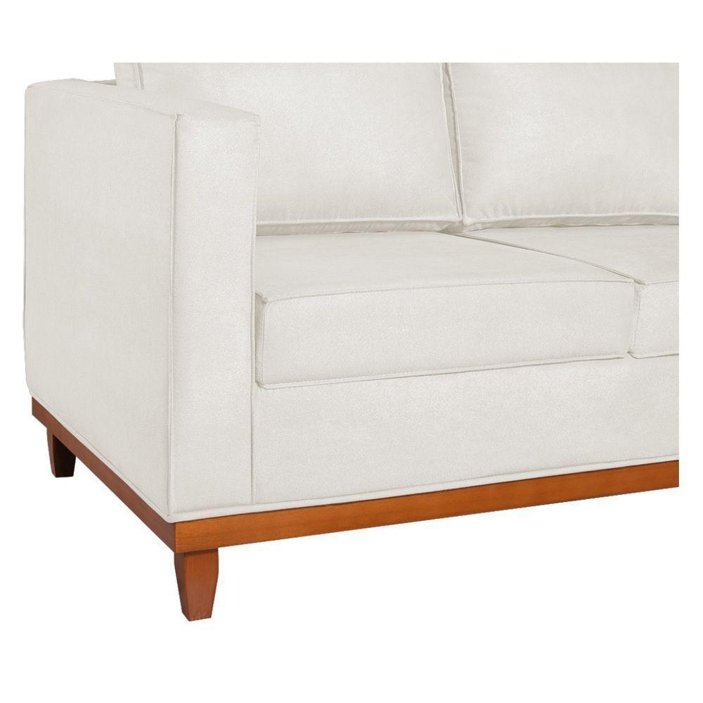 Kit Sofa 2 Lugares E Poltrona Europa Bouclé - Amarena Móveis Cor Branco - 10