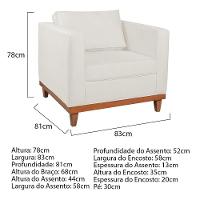 Kit Sofa 2 Lugares E Poltrona Europa Bouclé - Amarena Móveis Cor Branco - 3