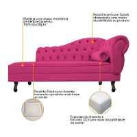 Kit Diva Recamier Diana 120cm Lado Esquerdo E 1 Poltrona Classic Suede - Amarena Móveis Cor Pink