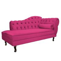 Kit Diva Recamier Diana 120cm Lado Esquerdo E 1 Poltrona Classic Suede - Amarena Móveis Cor Pink - 10