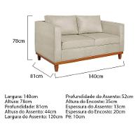 Kit Sofa 2 Lugares E Poltrona Europa Bouclé - Amarena Móveis Cor Bege - 3