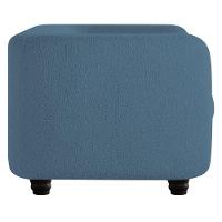 Sofá 3 Lugares Luxo Recepção Escritorio Sala Veneza 180cm Linho Cor Azul Royal - 6