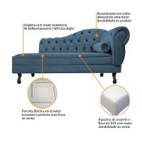Kit Diva Recamier Diana 120cm Lado Esquerdo E 1 Poltrona Classic Linho - Amarena Móveis Cor Azul Royal - 10