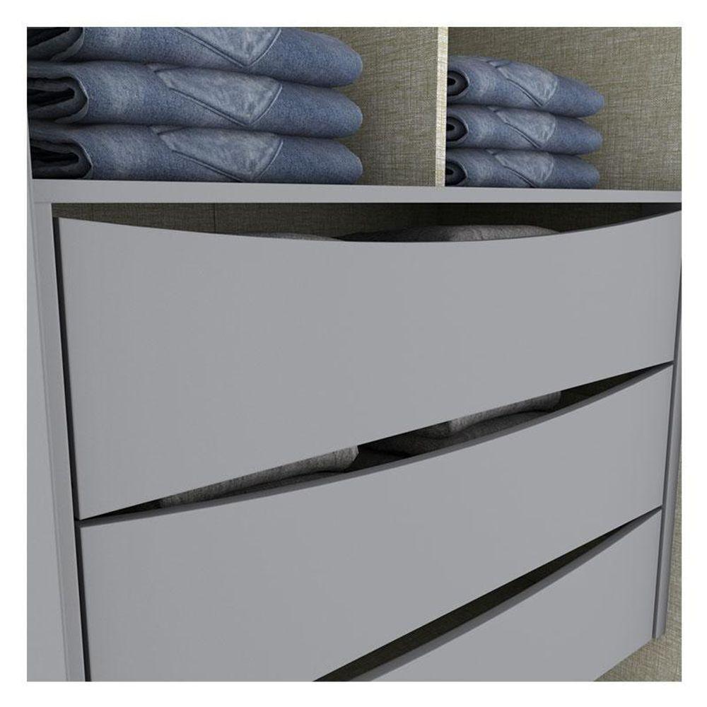 Guarda Roupa Casal Andréas 6 Portas Cinza Nature Com Espelho - Henn - 7