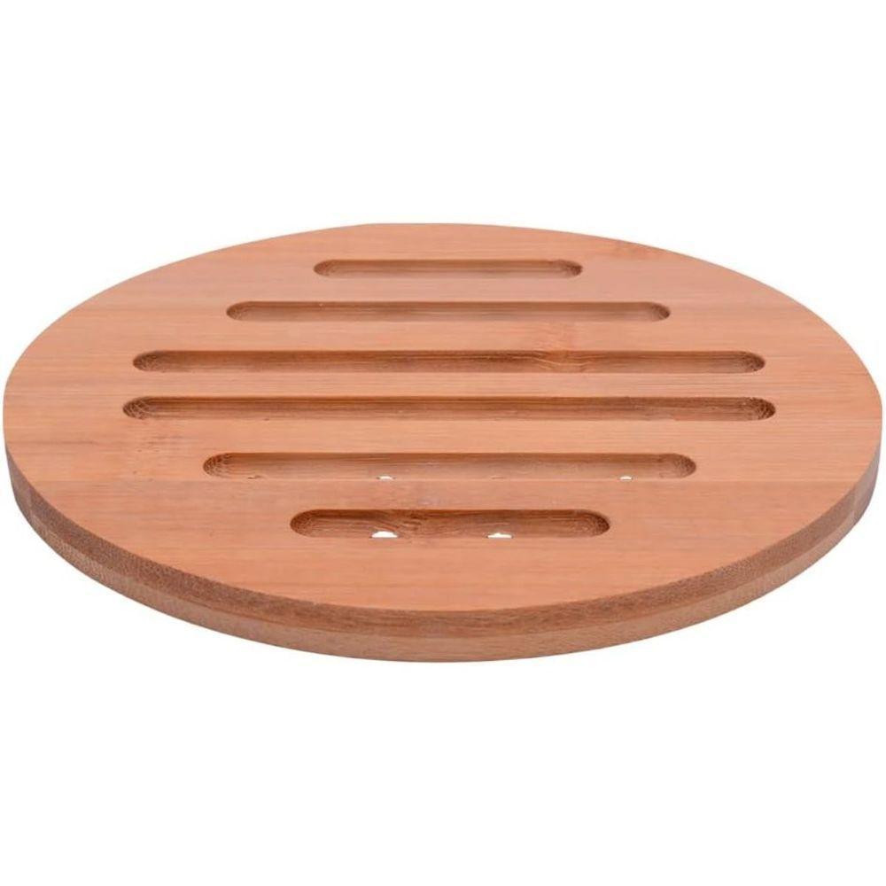 Descanso Apoio De Panela Redondo Em Bambu 15x15cm - 4