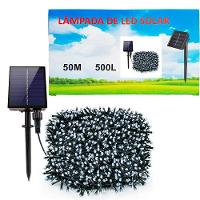Pisca Fio De Leds Solar 500 Lâmpadas Externa Decoração 50m - 1