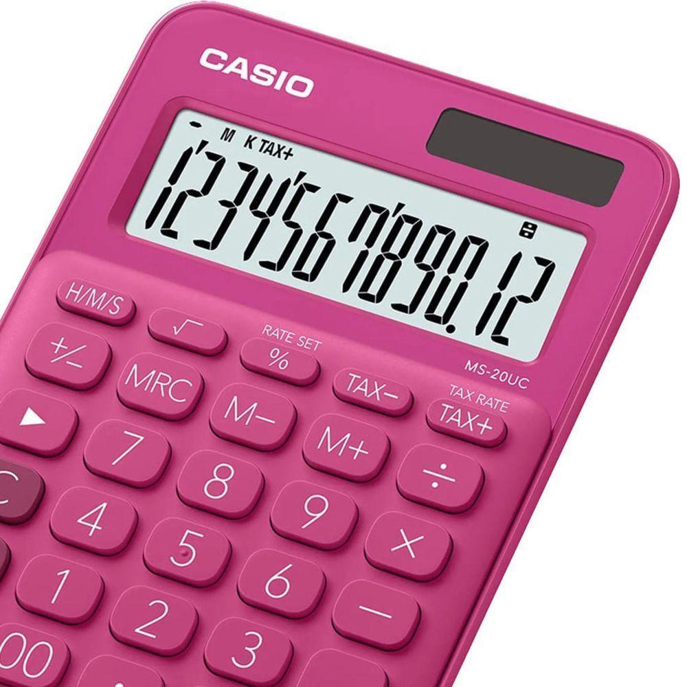 Calculadora De Mesa Casio Ms20uc 12 Dígitos Pink - 2