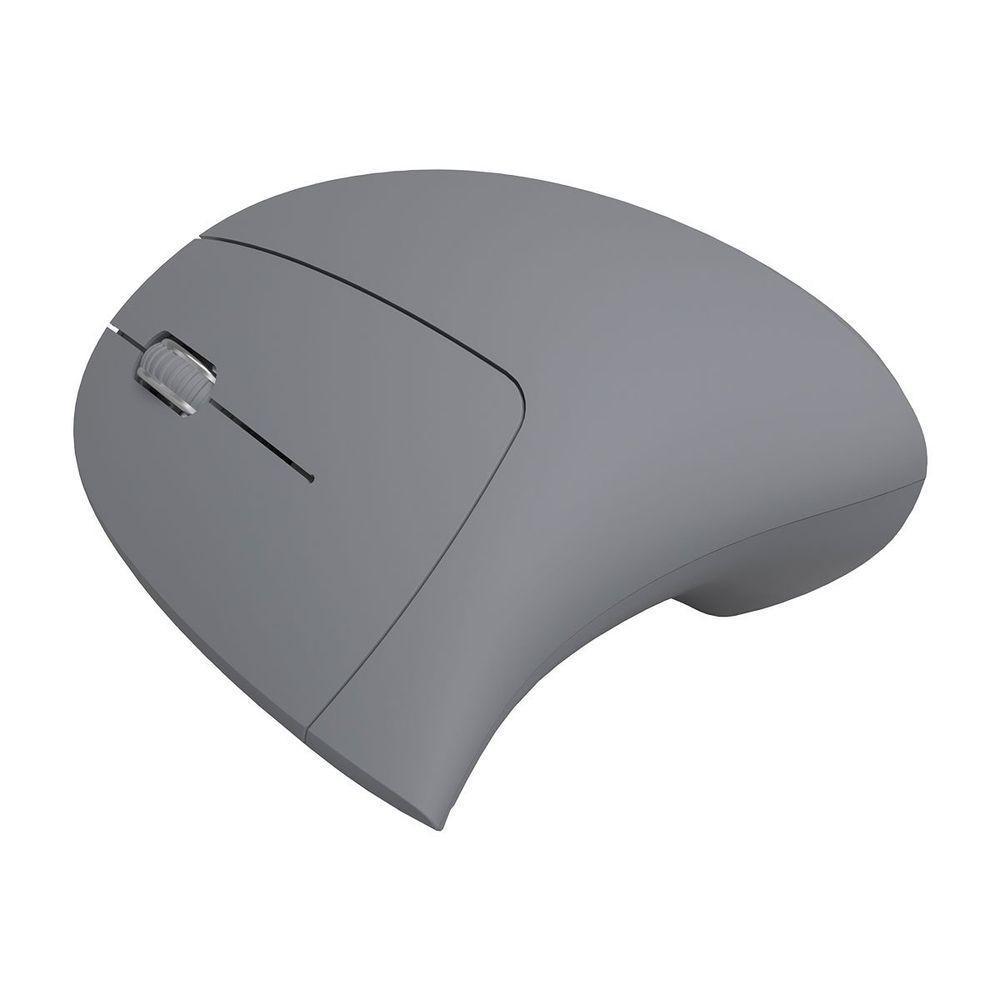 Mouse Sem Fio Recarregavel 2.4 Ghz Vertical Ergonomico Ortopedico Power Fit 1600 Dpi Cinza Usb - Pm300 - 4