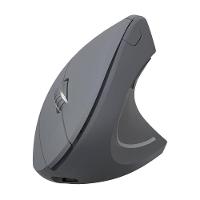 Mouse Sem Fio Recarregavel 2.4 Ghz Vertical Ergonomico Ortopedico Power Fit 1600 Dpi Cinza Usb - Pm300 - 2
