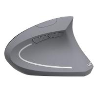 Mouse Sem Fio Recarregavel 2.4 Ghz Vertical Ergonomico Ortopedico Power Fit 1600 Dpi Cinza Usb - Pm300 - 3