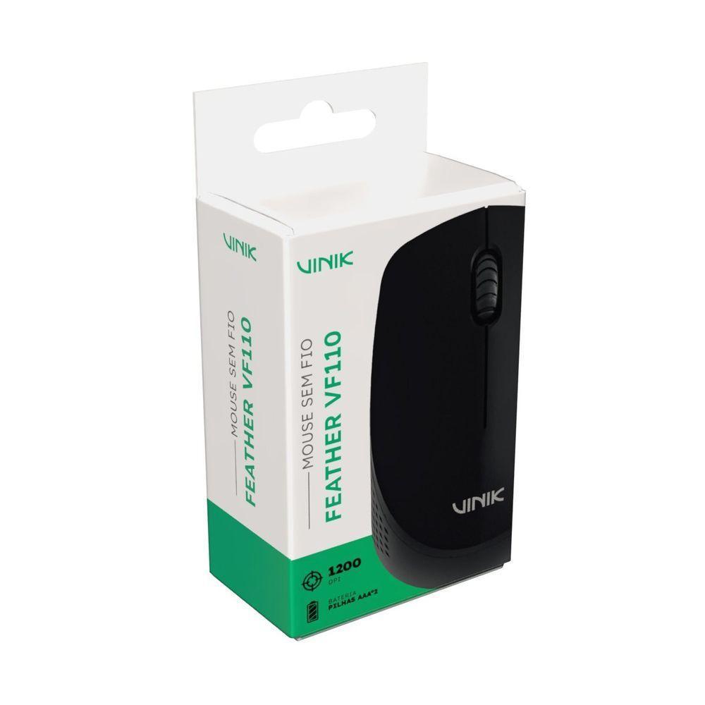 Mouse Sem Fio Vinik Feather Vf110 1200dpi - Preto - 7