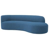 Divã Recamier Orgânico Tokyo 160cm Lado Direito Linho - Amarena Móveis Cor Azul Royal - 1