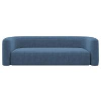 Sofá 3 Lugares 200cm Orgânico Luxo Recepção Melina Linho Adj Decor Azul Royal - 1
