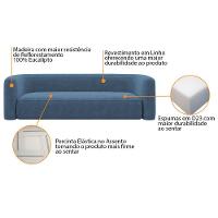 Sofá 3 Lugares 200cm Orgânico Luxo Recepção Melina Linho Adj Decor Azul Royal - 6