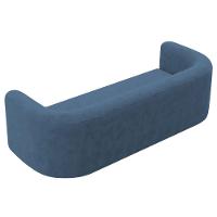 Sofá 3 Lugares 200cm Orgânico Luxo Recepção Melina Linho Adj Decor Azul Royal - 9