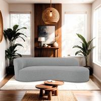 Divã Recamier Orgânico Tokyo 200cm Lado Direito Bouclé - Amarena Móveis Cor Cinza - 7