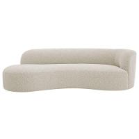 Divã Recamier Orgânico Tokyo 200cm Lado Esquerdo Bouclé - Amarena Móveis Cor Bege - 5