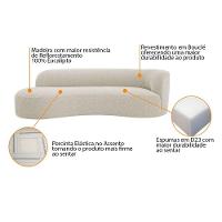 Divã Recamier Orgânico Tokyo 200cm Lado Esquerdo Bouclé - Amarena Móveis Cor Bege - 6