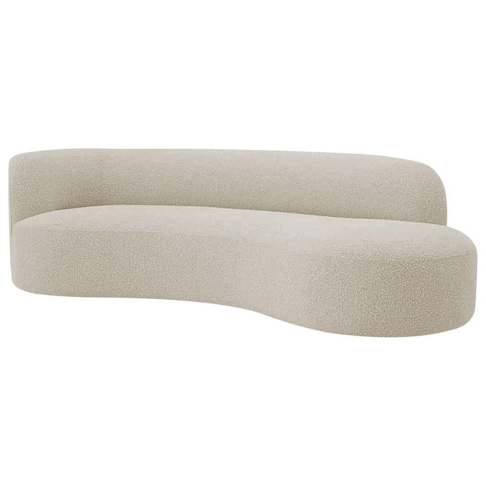 Divã Recamier Orgânico Tokyo 200cm Lado Direito Bouclé - Amarena Móveis Cor Bege - 1