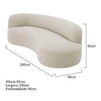 Divã Recamier Orgânico Tokyo 200cm Lado Direito Bouclé - Amarena Móveis Cor Bege - 2