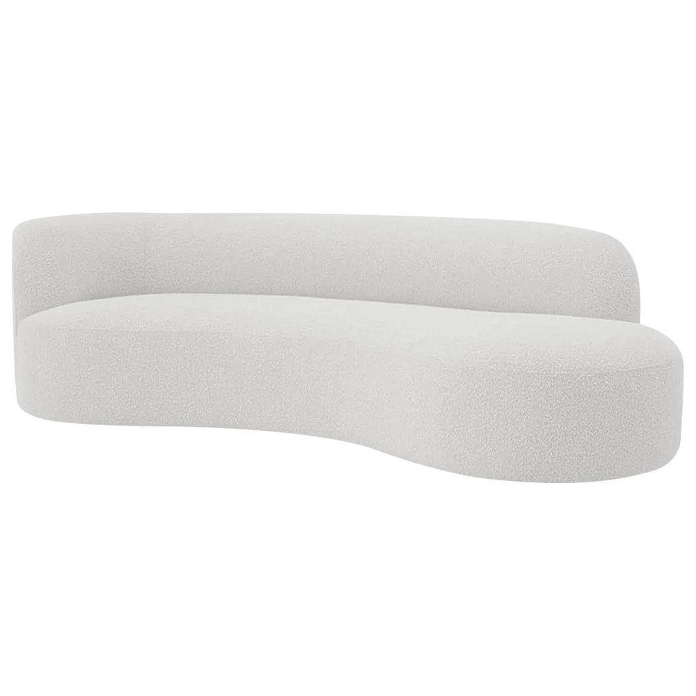 Divã Recamier Orgânico Tokyo 200cm Lado Direito Bouclé - Amarena Móveis Cor Branco - 1