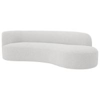 Divã Recamier Orgânico Tokyo 200cm Lado Direito Bouclé - Amarena Móveis Cor Branco - 1