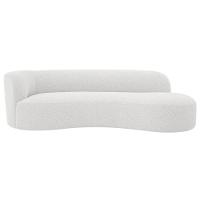 Divã Recamier Orgânico Tokyo 200cm Lado Direito Bouclé - Amarena Móveis Cor Branco