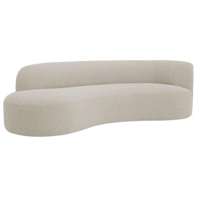 Divã Recamier Orgânico Tokyo 160cm Lado Esquerdo Linho - Amarena Móveis Cor Bege