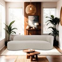 Divã Recamier Orgânico Tokyo 160cm Lado Esquerdo Linho - Amarena Móveis Cor Bege - 2