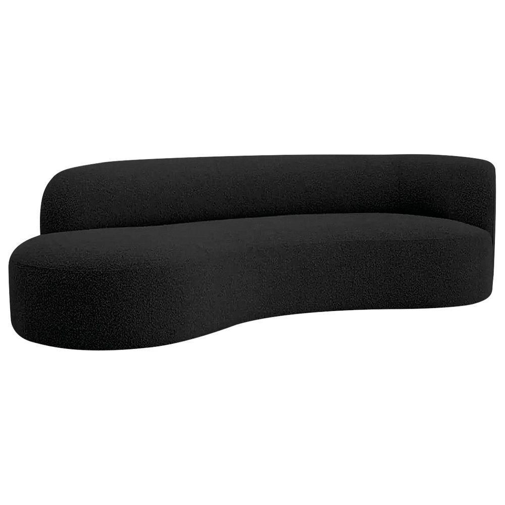 Divã Recamier Orgânico Tokyo 160cm Lado Esquerdo Linho - Amarena Móveis Cor Preto - 1