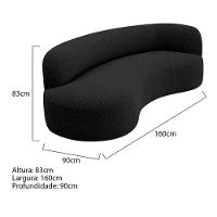 Divã Recamier Orgânico Tokyo 160cm Lado Esquerdo Linho - Amarena Móveis Cor Preto - 3