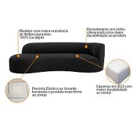Divã Recamier Orgânico Tokyo 160cm Lado Esquerdo Linho - Amarena Móveis Cor Preto - 6