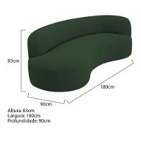 Divã Recamier Orgânico Tokyo 180cm Lado Esquerdo Linho Cor Verde - 2