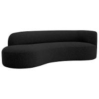 Divã Recamier Orgânico Tokyo 180cm Lado Esquerdo Linho Cor Preto - 1