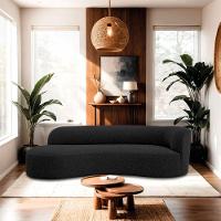 Divã Recamier Orgânico Tokyo 180cm Lado Esquerdo Linho Cor Preto - 5