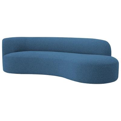 Divã Recamier Orgânico Tokyo 180cm Lado Direito Linho - Amarena Móveis Cor Azul Royal