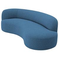 Divã Recamier Orgânico Tokyo 180cm Lado Direito Linho - Amarena Móveis Cor Azul Royal - 1