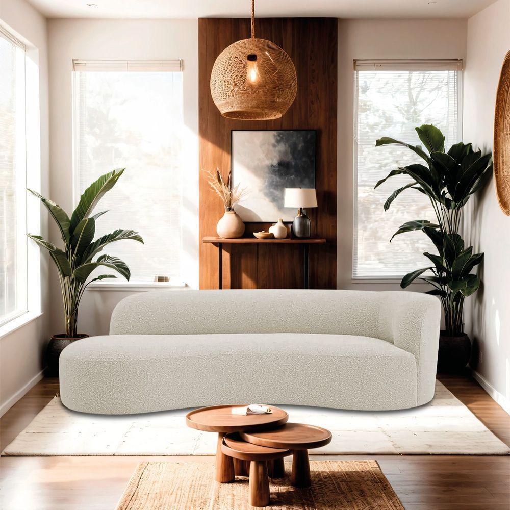 Divã Recamier Orgânico Tokyo 180cm Lado Esquerdo Bouclé - Amarena Móveis Cor Bege - 7