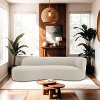 Divã Recamier Orgânico Tokyo 180cm Lado Esquerdo Bouclé - Amarena Móveis Cor Bege - 7