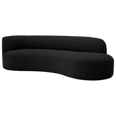 Divã Recamier Orgânico Tokyo 180cm Lado Direito Linho - Amarena Móveis Cor Preto