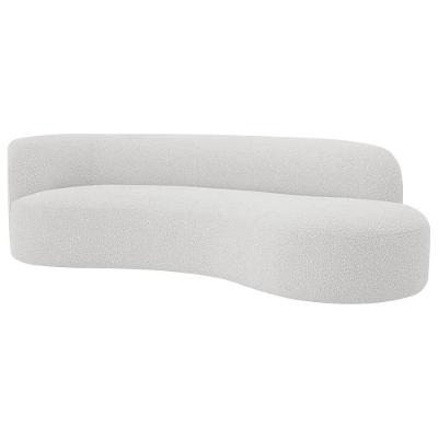 Divã Recamier Orgânico Tokyo 180cm Lado Direito Bouclé - Amarena Móveis Cor Branco