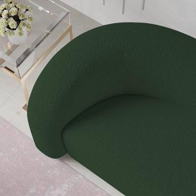 Sofá Curvo 3 Lugares Orgânico Sala Recepção Escritório Coréia 200cm Linho Cor Verde