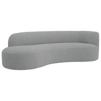 Divã Recamier Orgânico Tokyo 160cm Lado Esquerdo Bouclé - Amarena Móveis Cor Cinza - 1