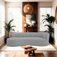 Divã Recamier Orgânico Tokyo 160cm Lado Esquerdo Bouclé - Amarena Móveis Cor Cinza - 7