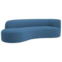 Divã Recamier Orgânico Tokyo 160cm Lado Esquerdo Linho - Amarena Móveis Cor Azul Royal - 1