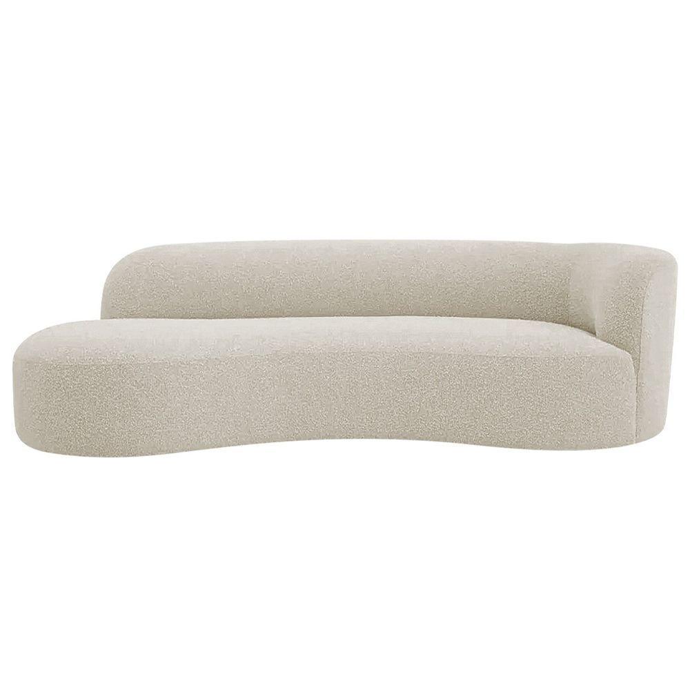 Divã Recamier Orgânico Tokyo 160cm Lado Esquerdo Bouclé - Amarena Móveis Cor Bege - 5